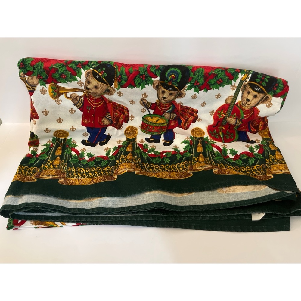 Vintage Wilton Teddy Bear Marching Band Tablecloth